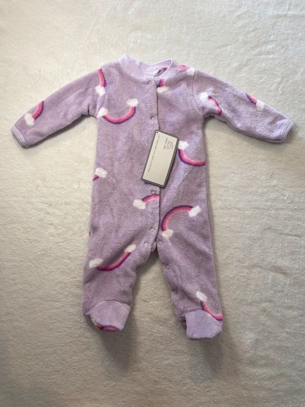 Footie Pajamas Size 3-6 months Purple Rainbow baby